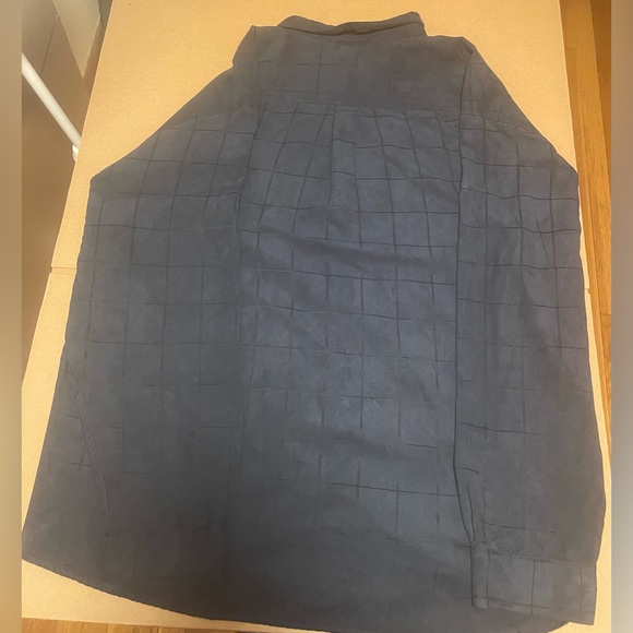 Knightsbridge Men’s Big & Tall Navy Blue Sueded Casual Button Up Shirt Size 4X - Picture 3 of 10